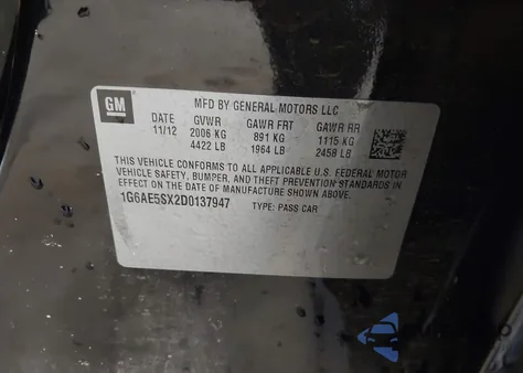 2013 Cadillac Ats Premium z USA, uszkodzony, nr VIN 1G6AE5SX2D0137947